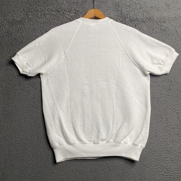 Vintage 80s LEE Raglan Short Sleeve Sweatshirt Womens Medium Embroidered Flowers - Picture 13 of 13